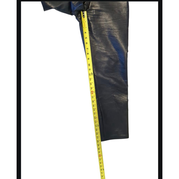 Aritzia Wilfred Leather Straight Leg High Waist Black Pant Size 4 - Picture 6 of 11